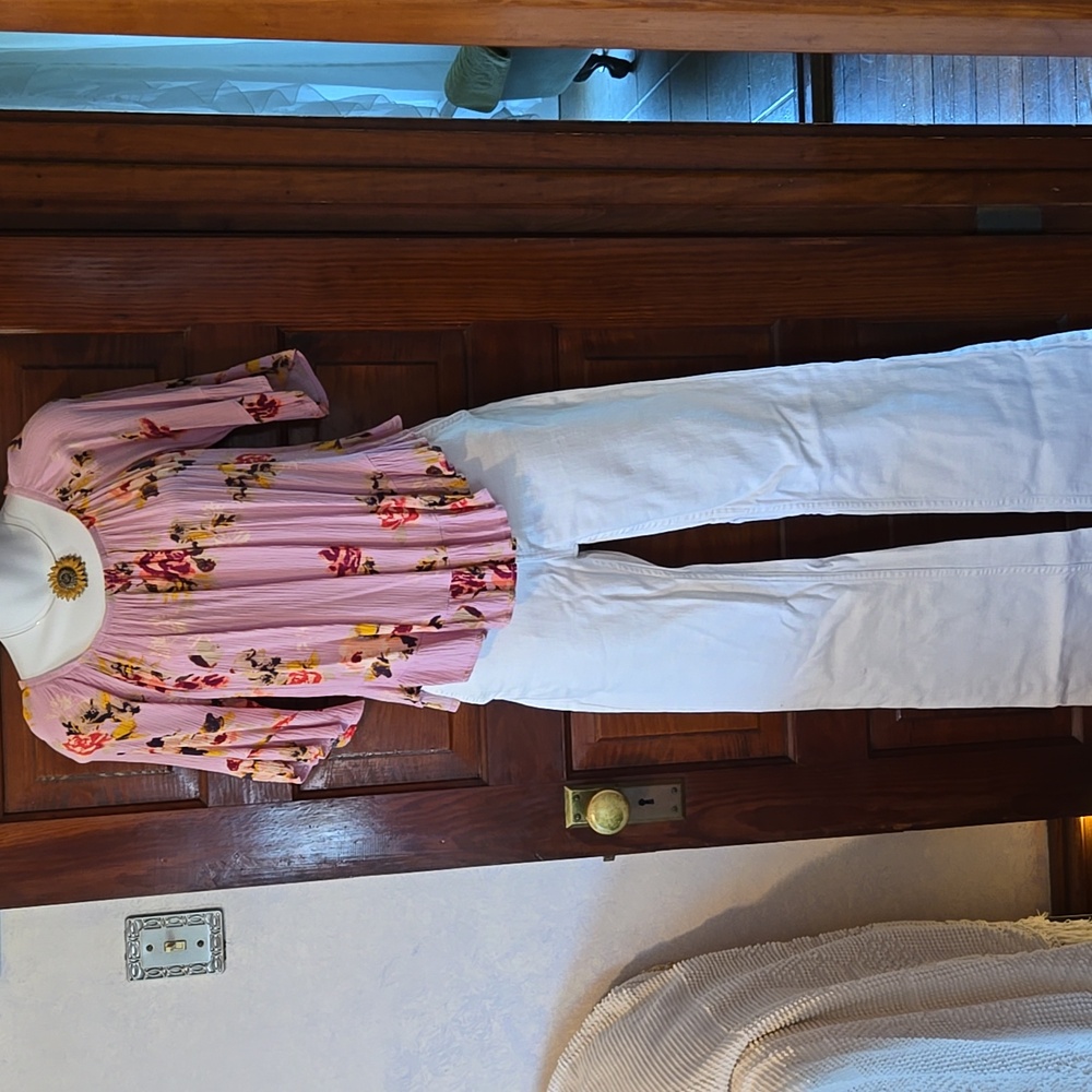 Anthropologie High-Rise White Bootcut Pants - Picture 2 of 13